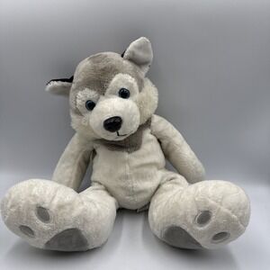 Chosun Big Feet Husky Wolf Dog Plush Gray White 14 Inch JC Penney Stuffed Animal